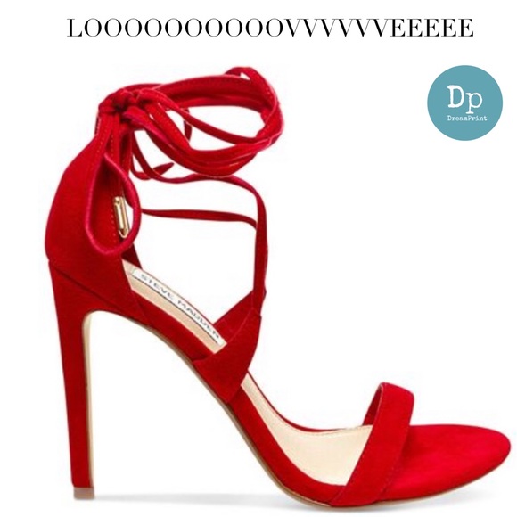Steve Madden strappy Red Sandal- Valentine Look - Picture 2 of 8